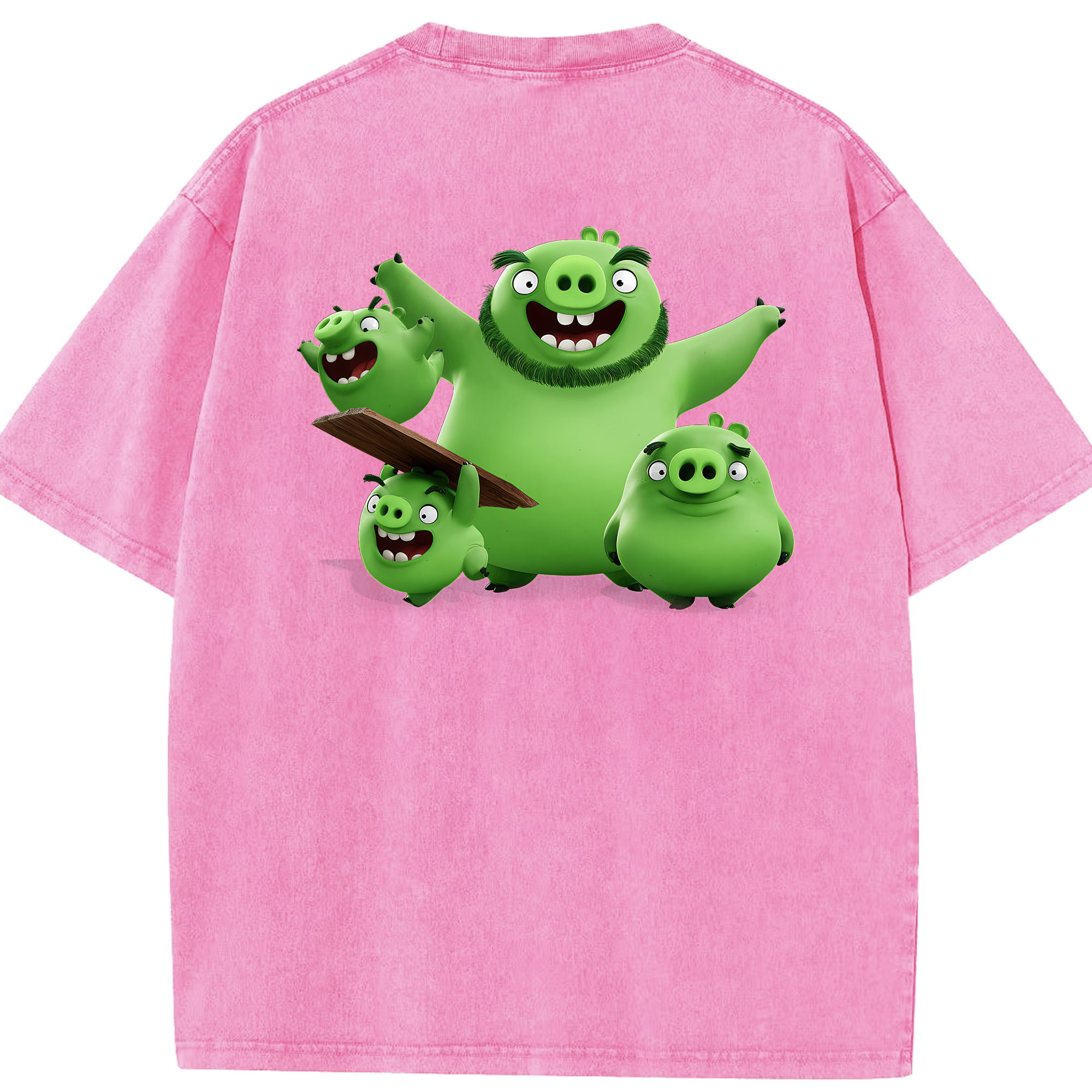 （画像用） Angry Birds アングリーバード 綿100% ヴィンテージ風 半袖Tシャツ（背面プリント）